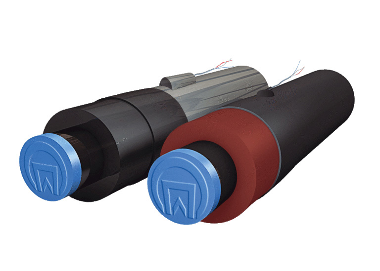 Концевой элемент трубопровода с торцевым кабелем вывода ППУ